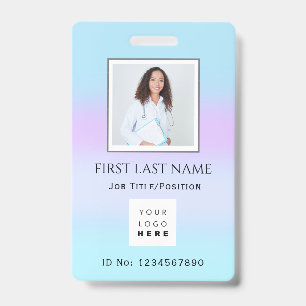 Barcode Photo Therapist  Nurse Doctor Health Care ID Badge