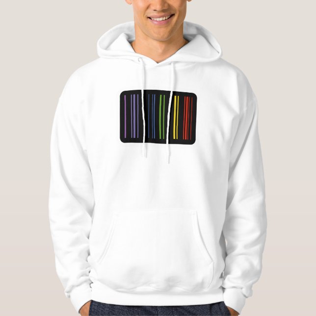 Barcode Rainbow – Modern Pattern Hoodie (Front)
