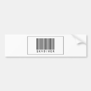Barcode Skydiver Bumper Sticker