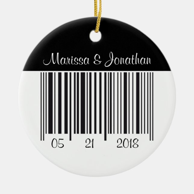Barcode Thank You wedding ornament (Front)