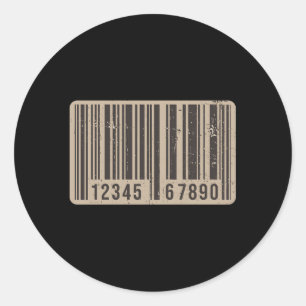 Barcode Upc Universal Product Code Cashier Retail  Classic Round Sticker