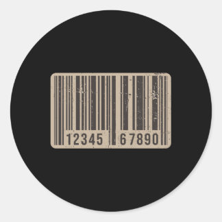 Barcode Upc Universal Product Code Cashier Retail  Classic Round Sticker