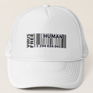 Barcode Virus Free Human Trucker Hat