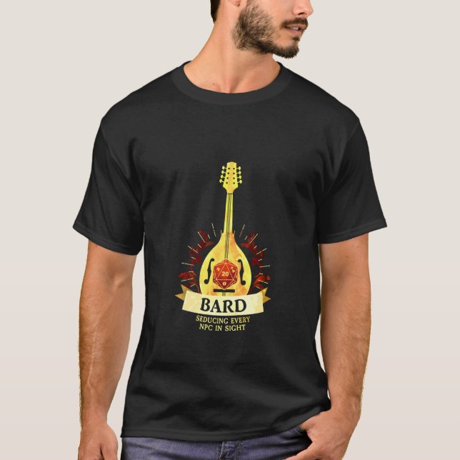 Bard Class D20 Tabletop Dungeons Rpg Dragons Pul T-Shirt (Front)