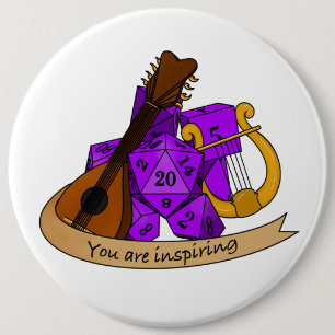 Bard Dice Design 6 Cm Round Badge