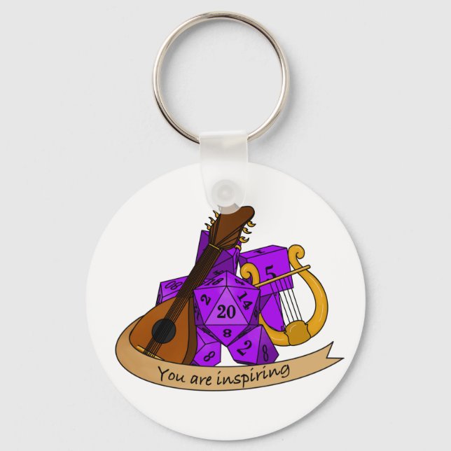 Bard Dice Design Key Ring (Front)