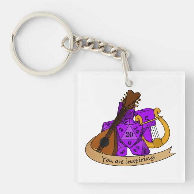 Bard Dice Design Key Ring (Front)