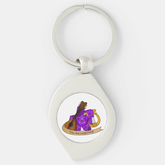Bard Dice Design Key Ring (Front)