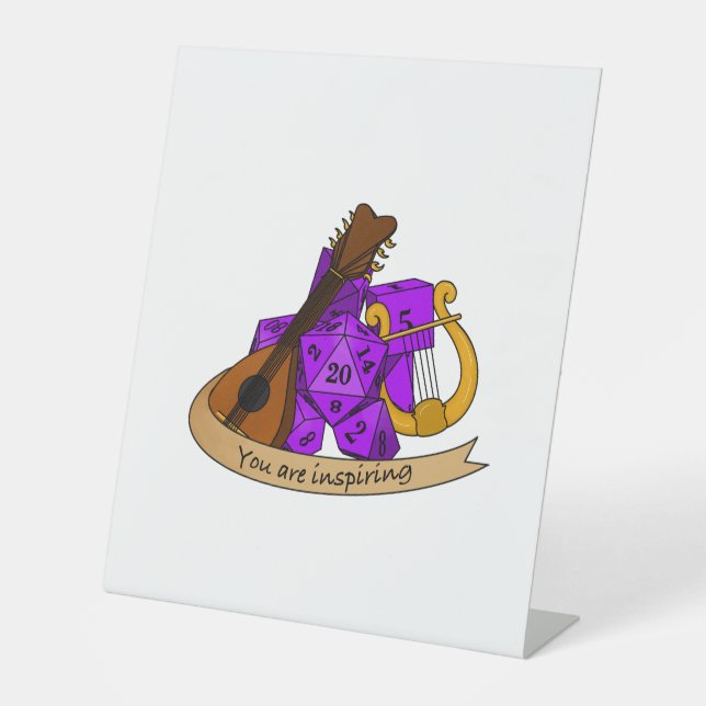 Bard Dice Design Pedestal Sign (Front)