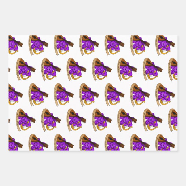 Bard Dice Design Wrapping Paper Sheet (Front)