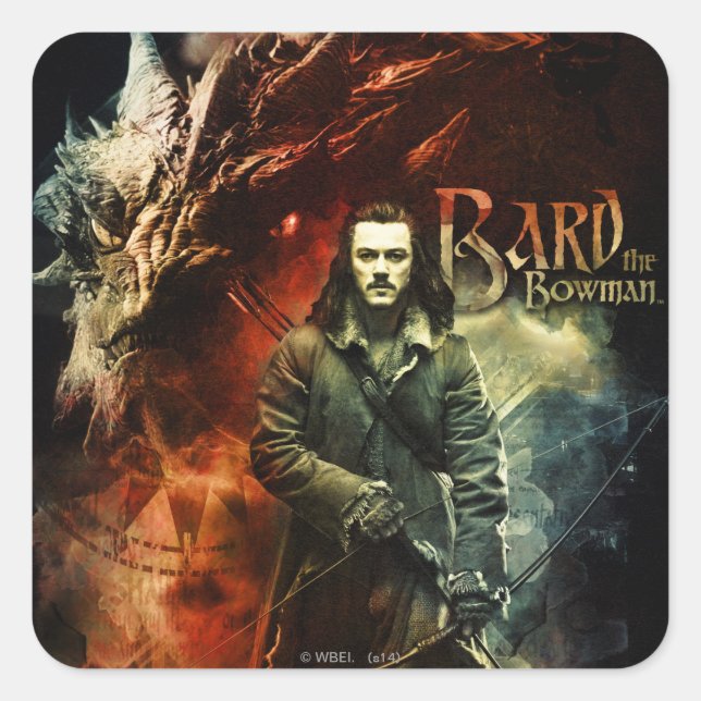 BARD THE BOWMAN™ & Smaug Square Sticker (Front)
