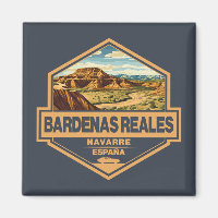 Bardenas Reales Spain Travel Art Badge