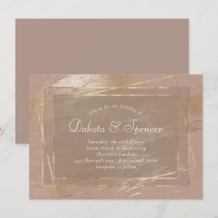 Bare Elegance Painterly Rose Gold Blush Wedding Invitation