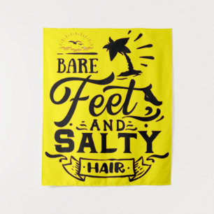 BARE FEET AND SALTY HAIR - BEACH LOVER TAPESTRY