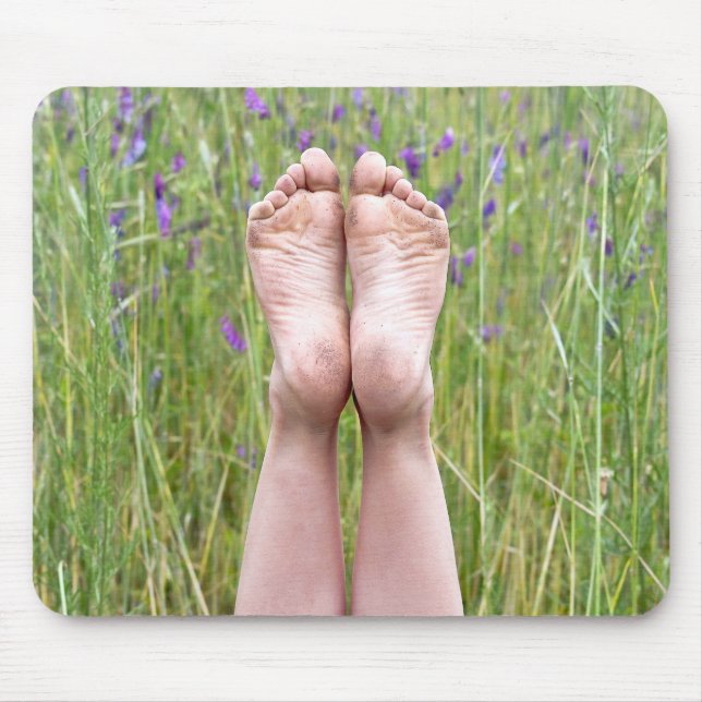 Bare Feet in Wildflowers Mouse Mat (Front)