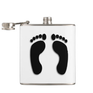 Bare Feet Prints Hip Flask