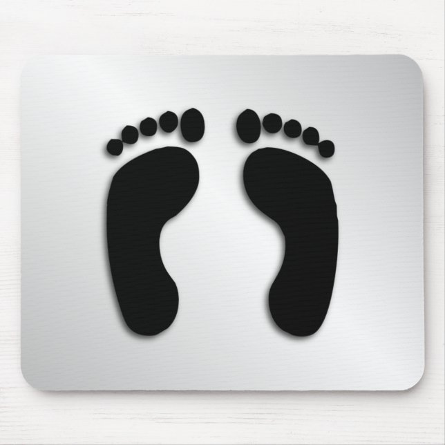 Bare Feet Prints Mouse Mat (Front)
