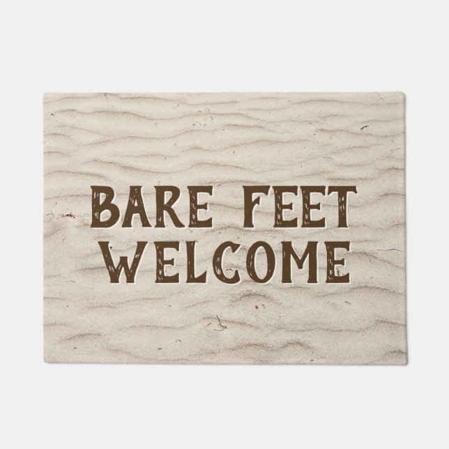 Bare Feet Welcome On Sand Doormat (Front)