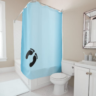 Bare Footprints Blue Shower Curtain