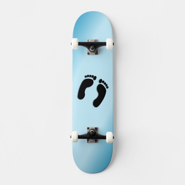 Bare Footprints Blue Skateboard (Front)