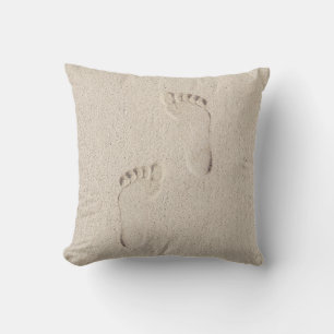 Bare Footprints in Sand  Cushion
