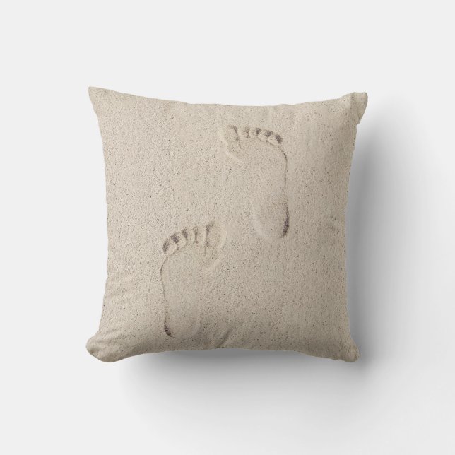Bare Footprints in Sand  Cushion (Front)