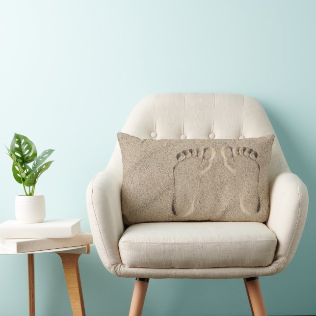 Bare Footprints In Sand Lumbar Cushion (Chair)