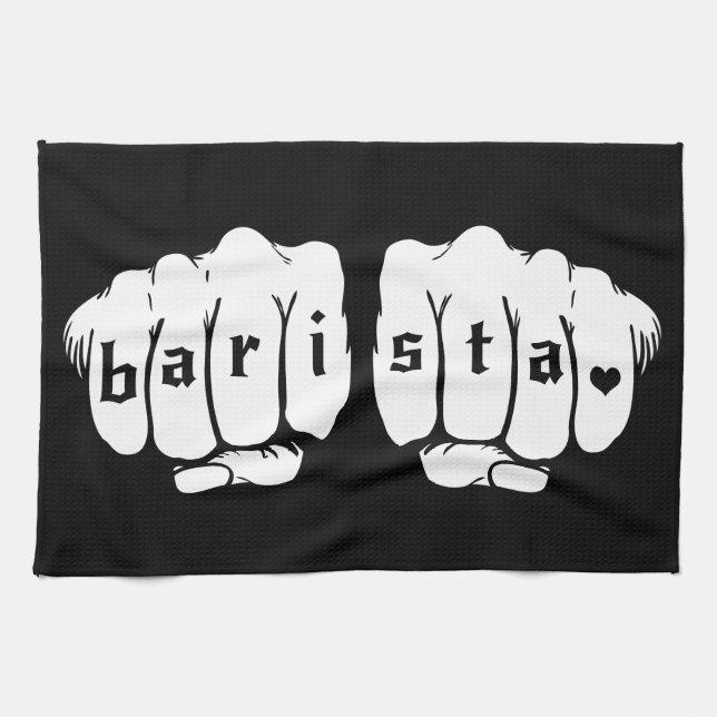 Bare Knuckle Barista Tea Towel (Horizontal)