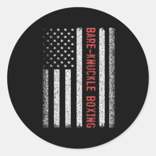 Bare-knuckle Boxing American Flag 4th Of July Wome Classic Round Sticker
