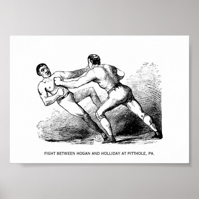 Bare Knuckle Boxing Illustration Victorian Poster (Front)
