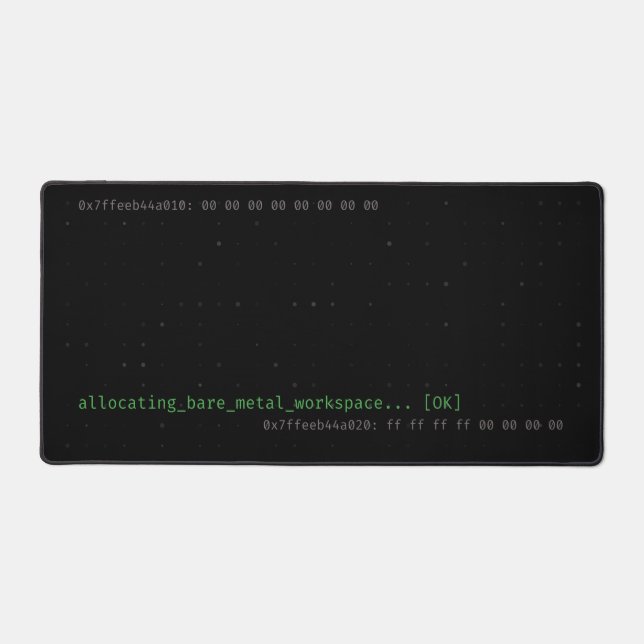 Bare-Metal Workspace C++ Hex Dump Programmer Desk  Mat (Front)
