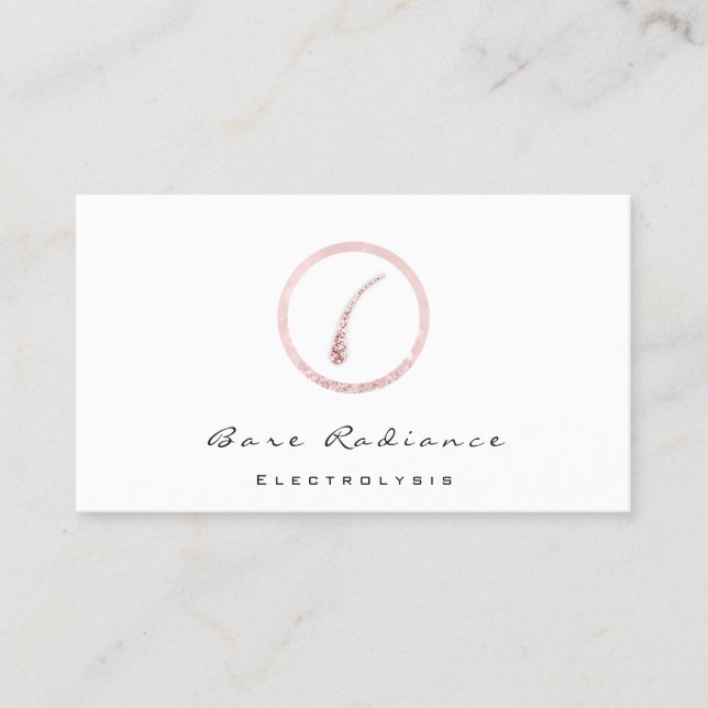 Bare Radiance Electrolysis Waxing Beauty Studio Business Card (Front)