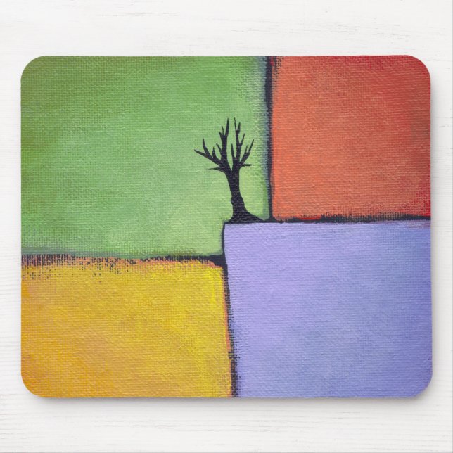 Bare tree colourful art all seasons modern mouse mat (Front)