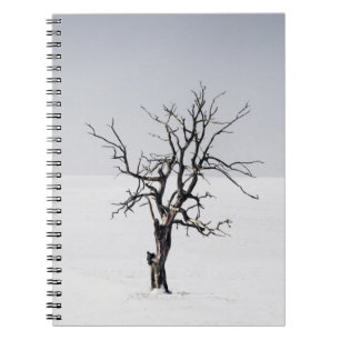 BARE TREE IN THE MIDDLE OF SNOW NOTEBOOK