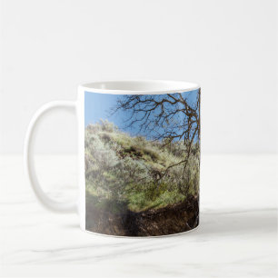 Bare tree on mountain during day coffee mug