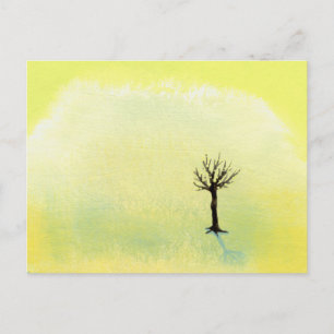 Bare tree pretty minimalist painting art Buds Postcard