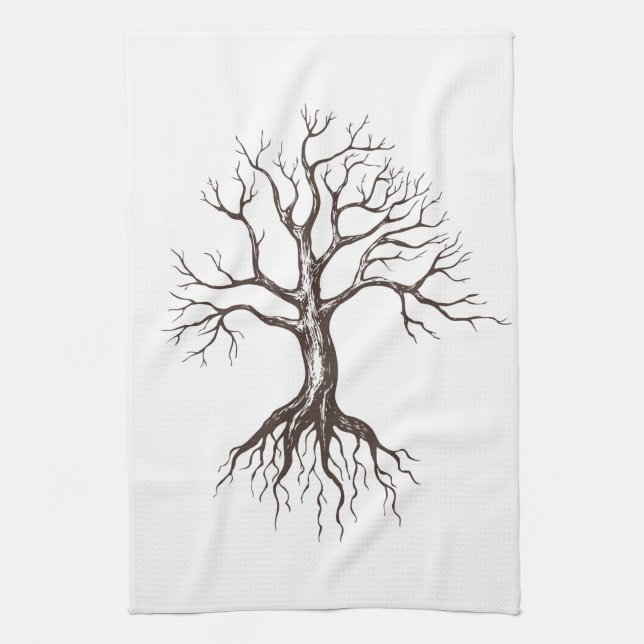 Bare tree tea towel (Vertical)