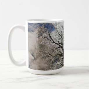 Bare Trees & Clouded Sky Nature Design Coffee Mug