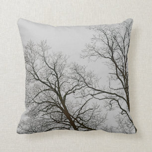 Bare Trees & Grey Sky Nature Art Cushion