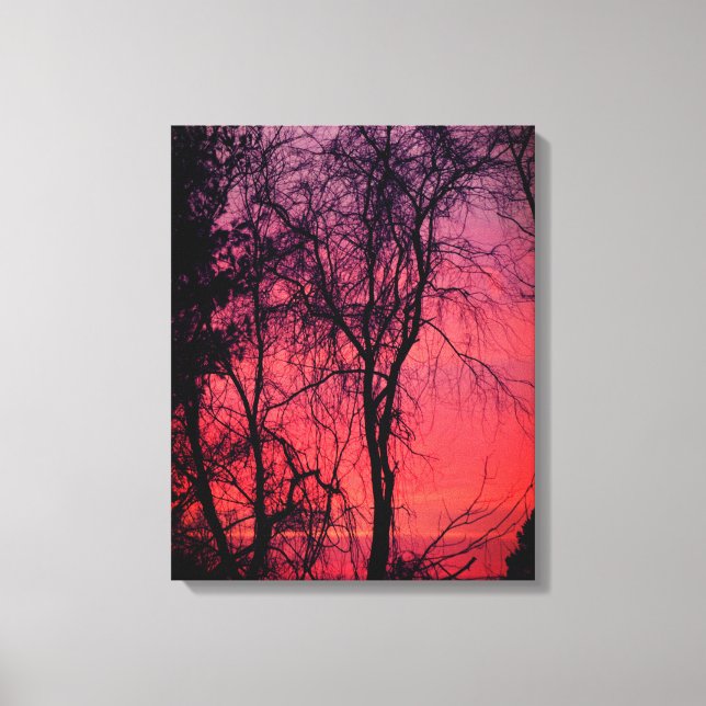 Bare Trees Sunrise Wrapped Canvas (Front)