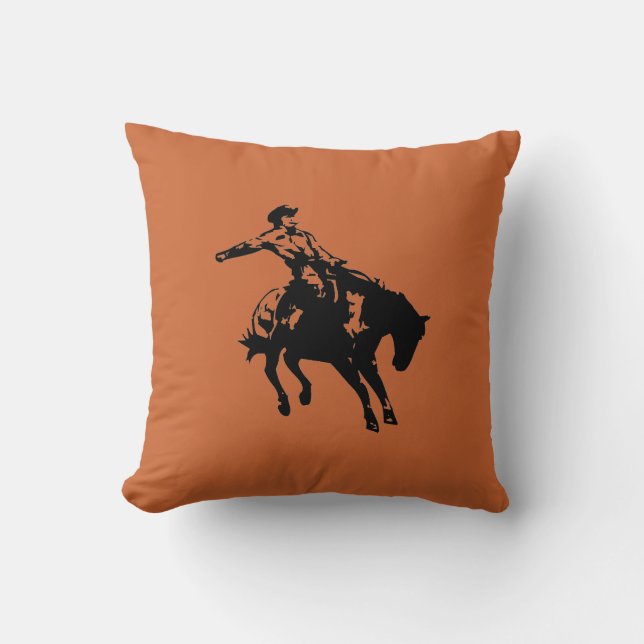 BAREBACK-BULL RIDER THROW PILLOW (Front)