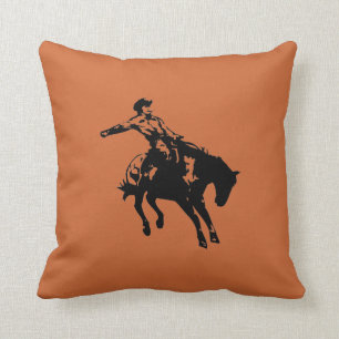 BAREBACK-BULL RIDER THROW PILLOW