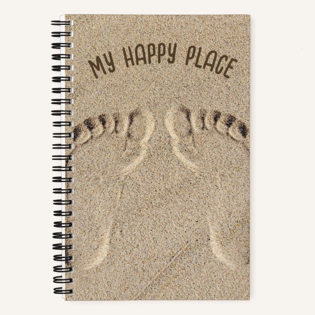 Barefeet Footprints in Sand  Notebook (Front)