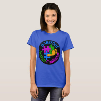 Barefoot Autism Challenge Basic T-Shirt Large Logo