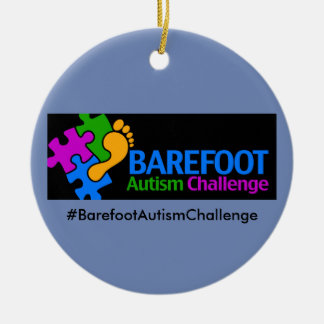 Barefoot Autism Challenge Circle Ornament