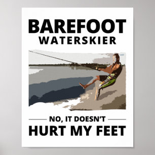Barefoot Barefooting skiing Water sport Motorboat Poster