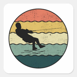 Barefoot Barefooting skiing Water sport Motorboat  Square Sticker