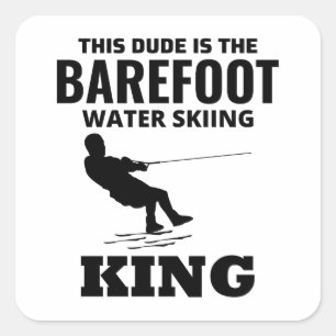 Barefoot Barefooting skiing Water sport Motorboat Square Sticker