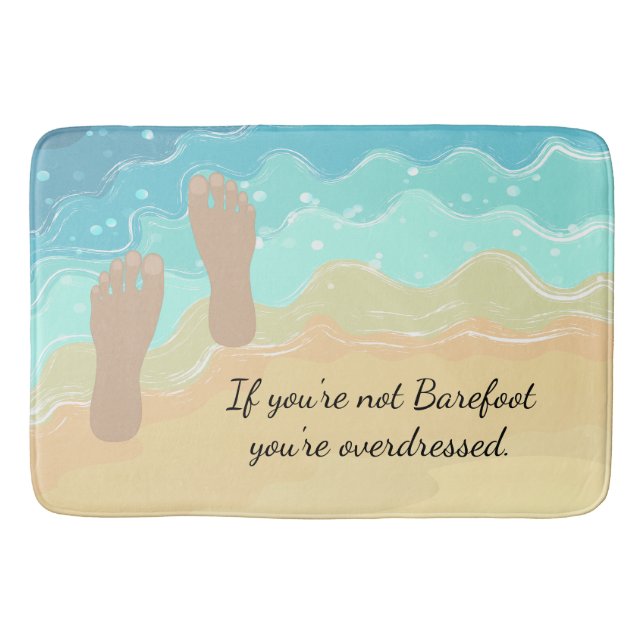 Barefoot Beach Cute Bath Mat (Front)