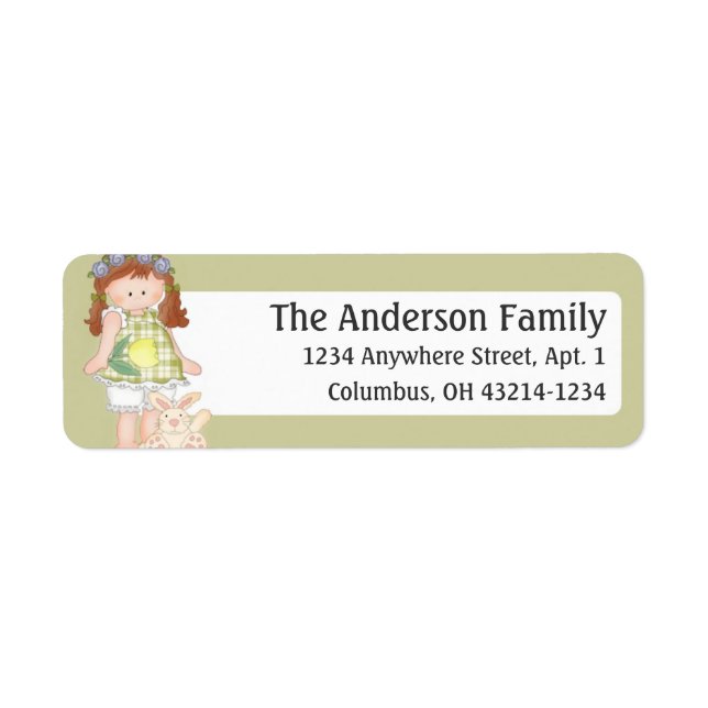 Barefoot Beth Loves Easter d1 Return Address Label (Front)